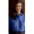 Petrol Blue Women's Long Sleeve Industrial Work Shirt